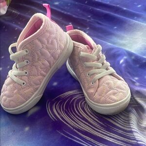 Pink Quilted girl Shoes high tops